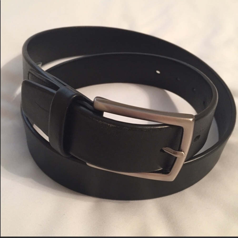 Perry Ellis Black Leather Belt
